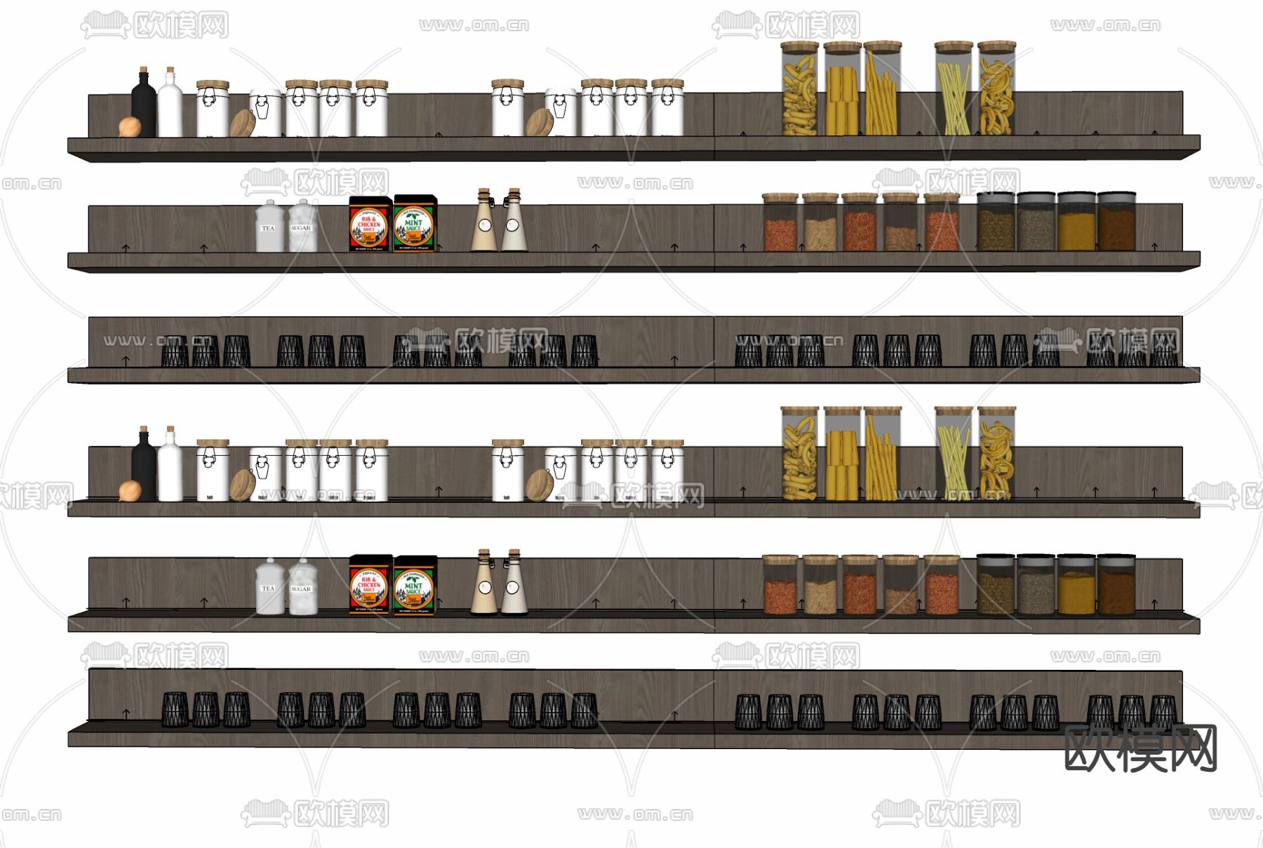 厨房用品 调味罐 调味品su模型下载（渲染图1）