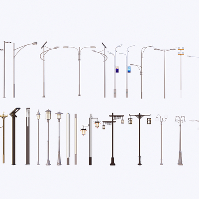  高杆路灯 景观路灯su模型 