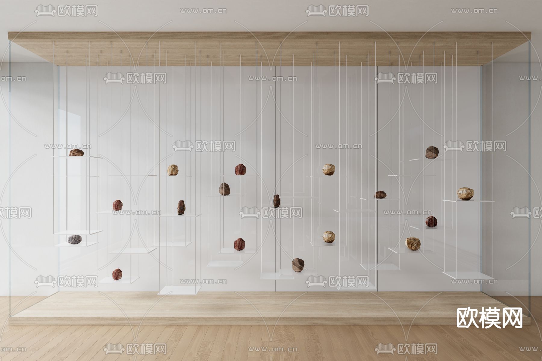 现代展示架su模型下载（渲染图2）