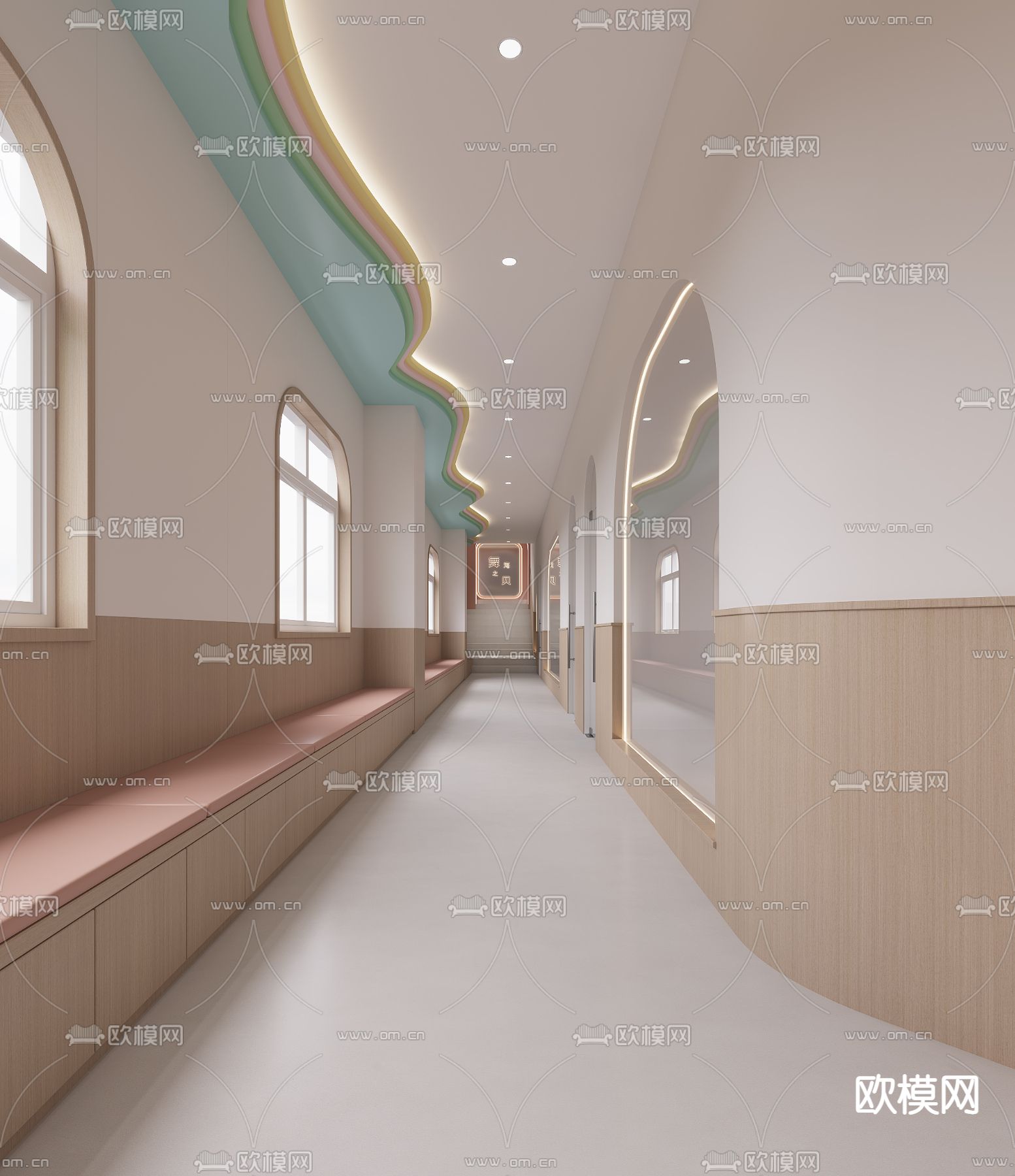 舞蹈学校 培训学校3d模型下载（渲染图4）