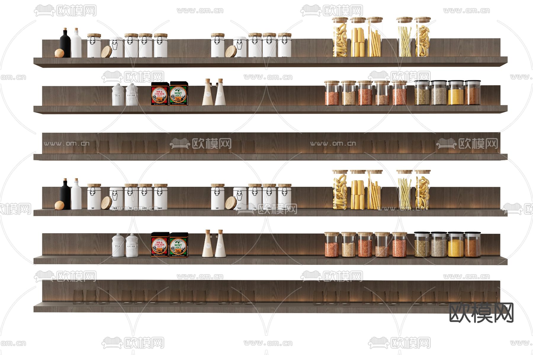 厨房用品 调味罐 调味品su模型下载（渲染图2）
