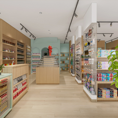  现代文创 文具店su模型 