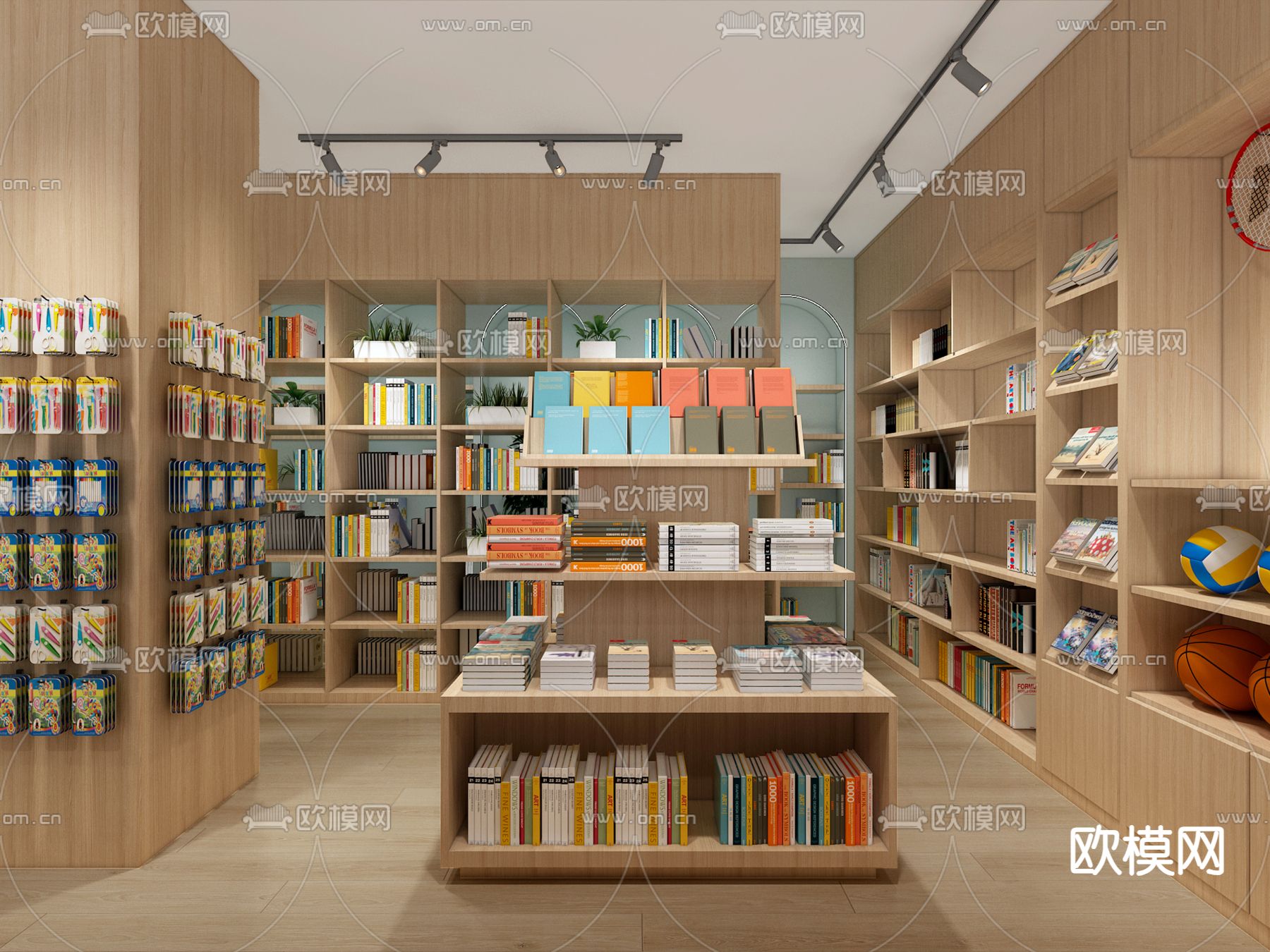 现代文创 文具店su模型下载（渲染图4）