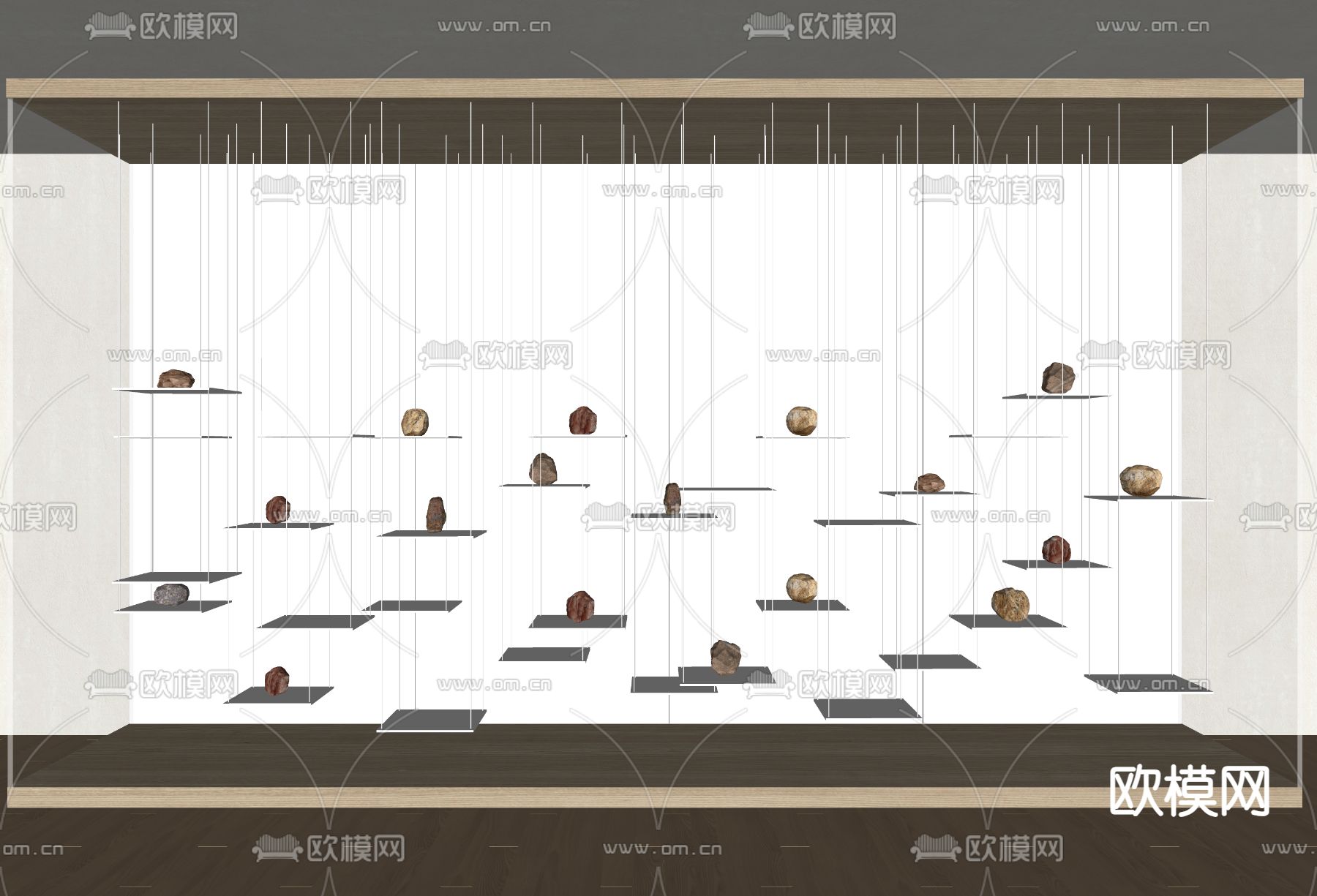 现代展示架su模型下载（渲染图1）