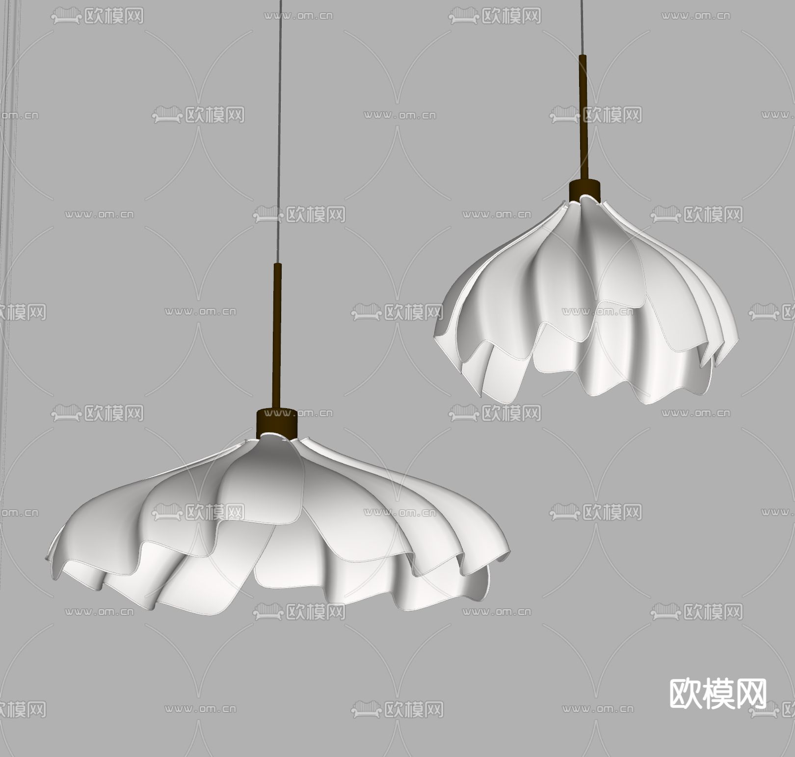 奶油风吊灯su模型下载（渲染图1）