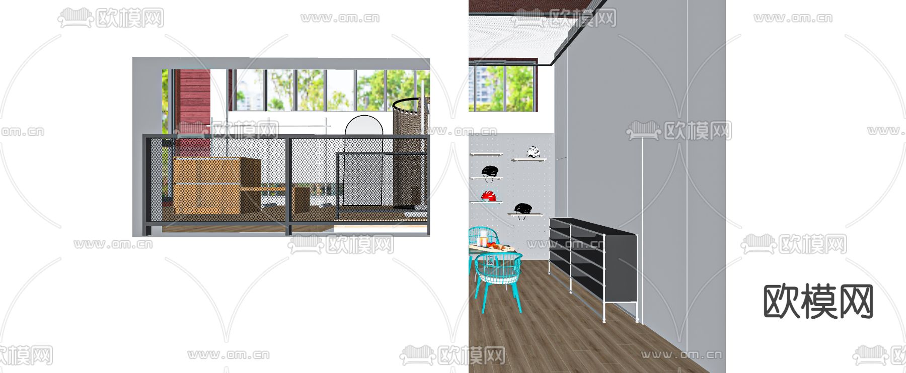 自行车俱乐部su模型下载（渲染图1）