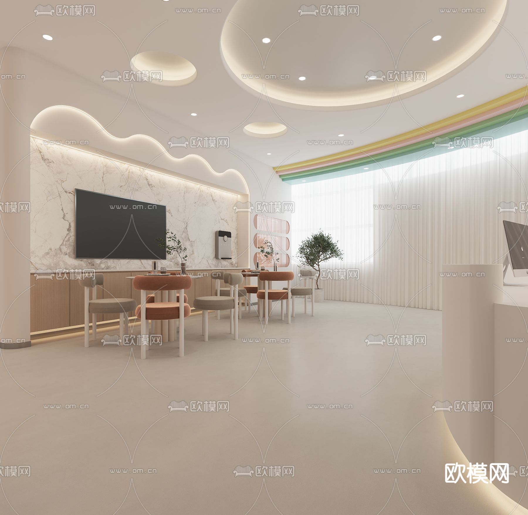 舞蹈学校 培训学校3d模型下载（渲染图3）