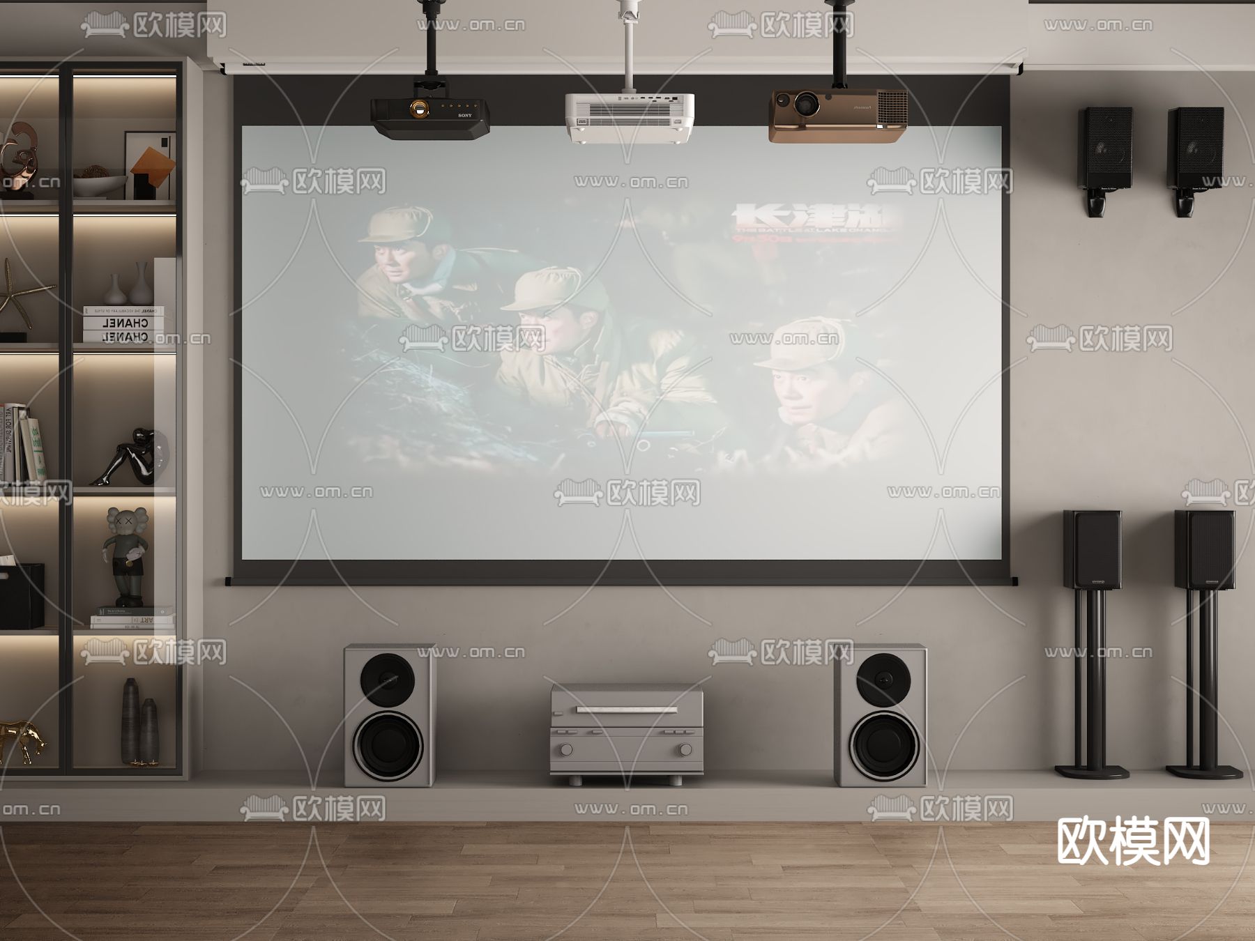 音响设备 投影仪 投影幕布3d模型下载