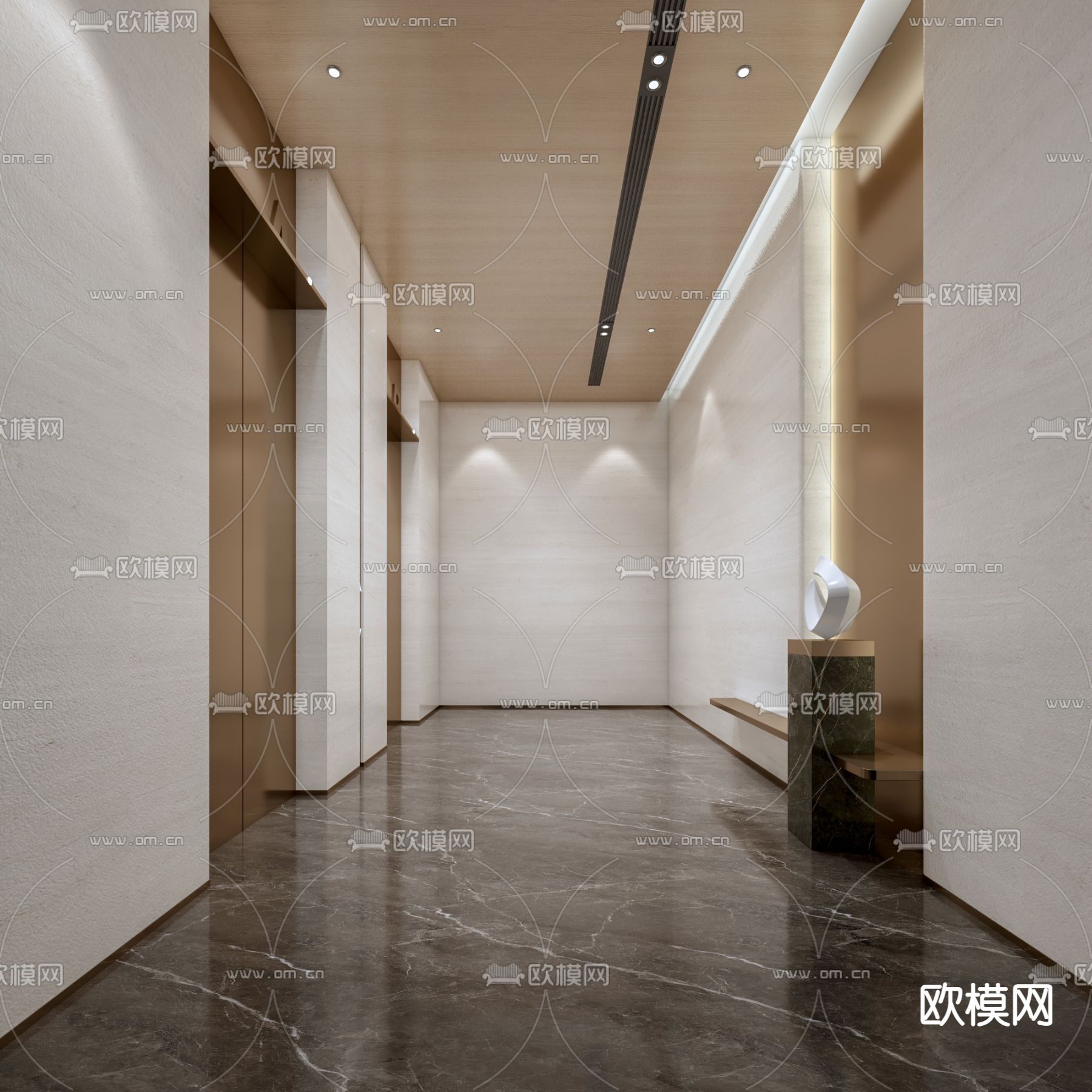 现代电梯厅 电梯间3d模型下载