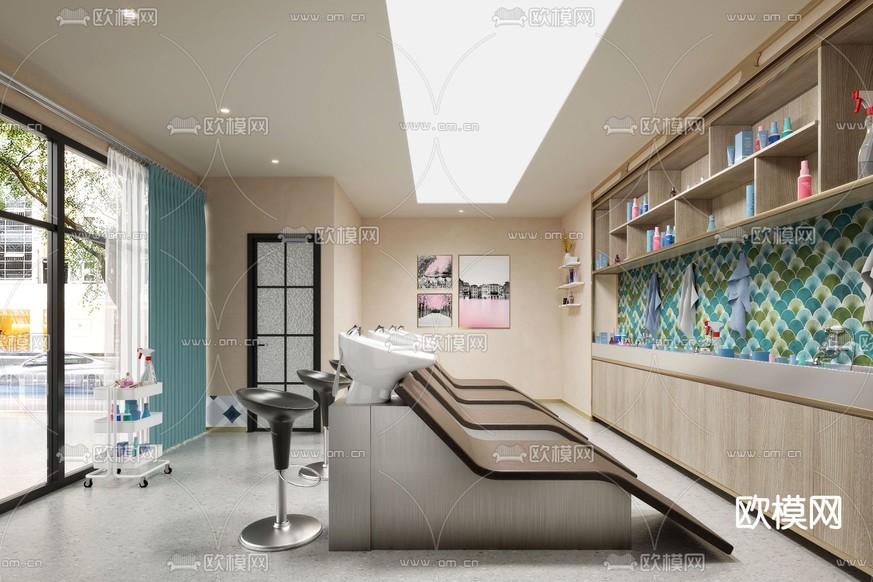 现代理发店 洗发区3d模型下载