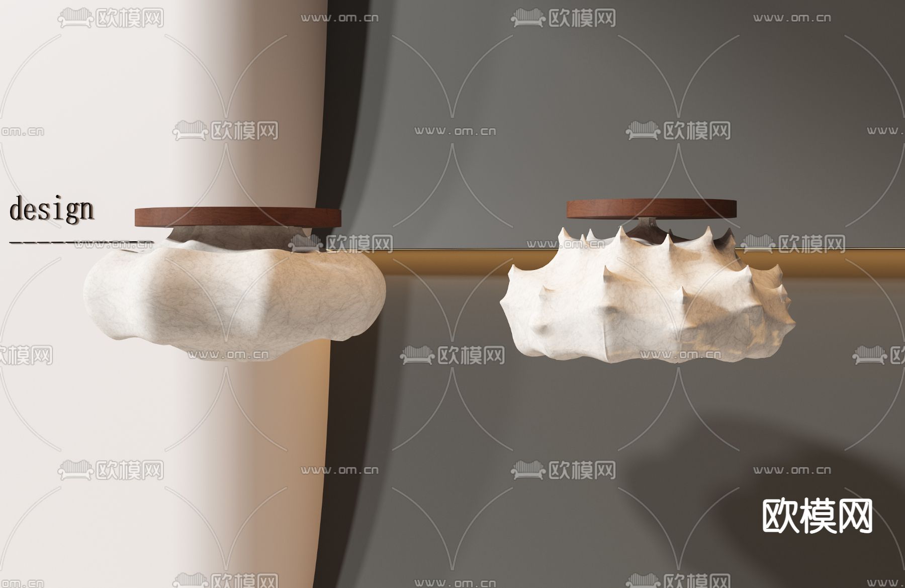 侘寂吸顶灯 卧室灯3d模型下载