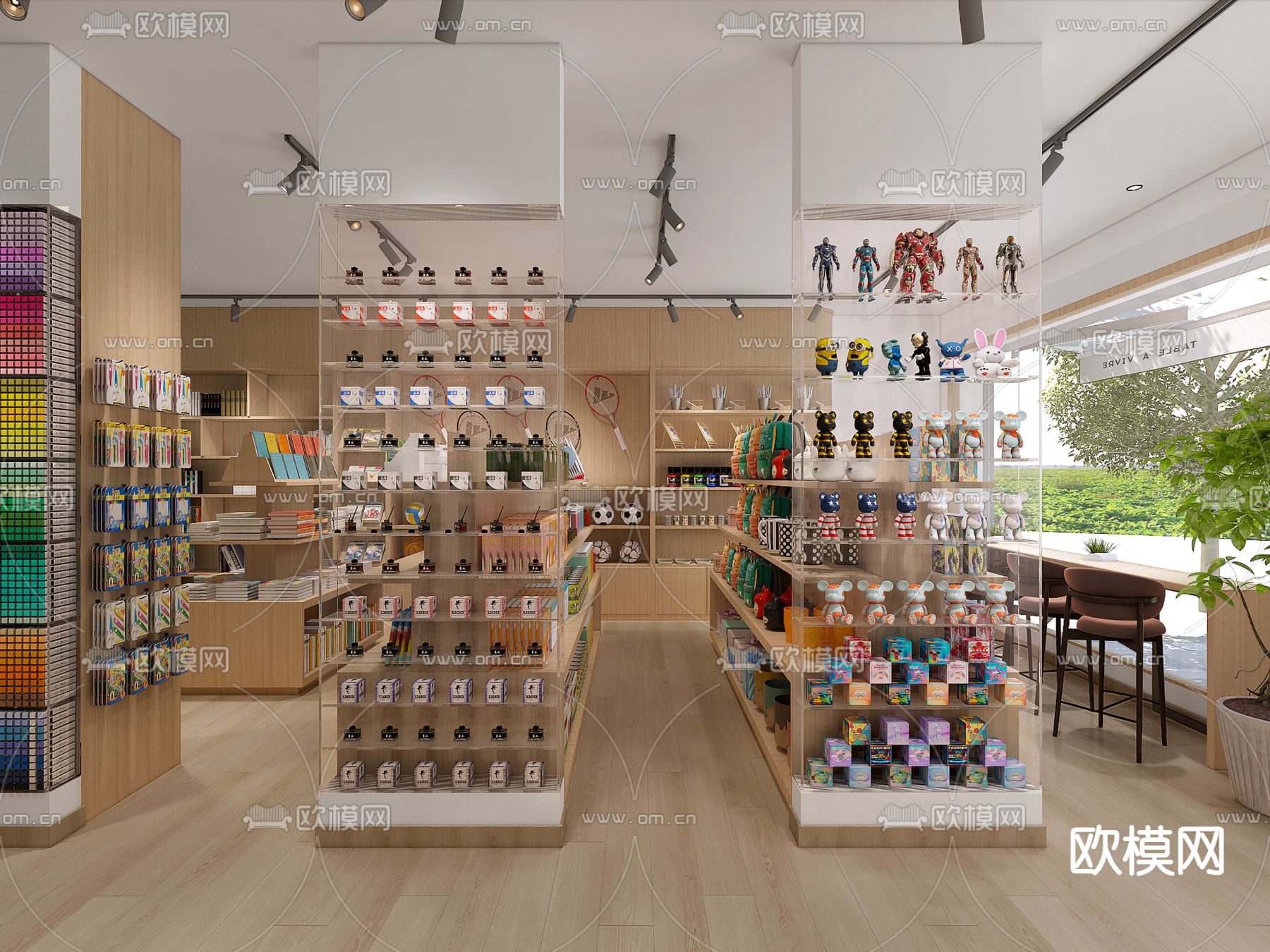 现代文创 文具店su模型下载（渲染图6）