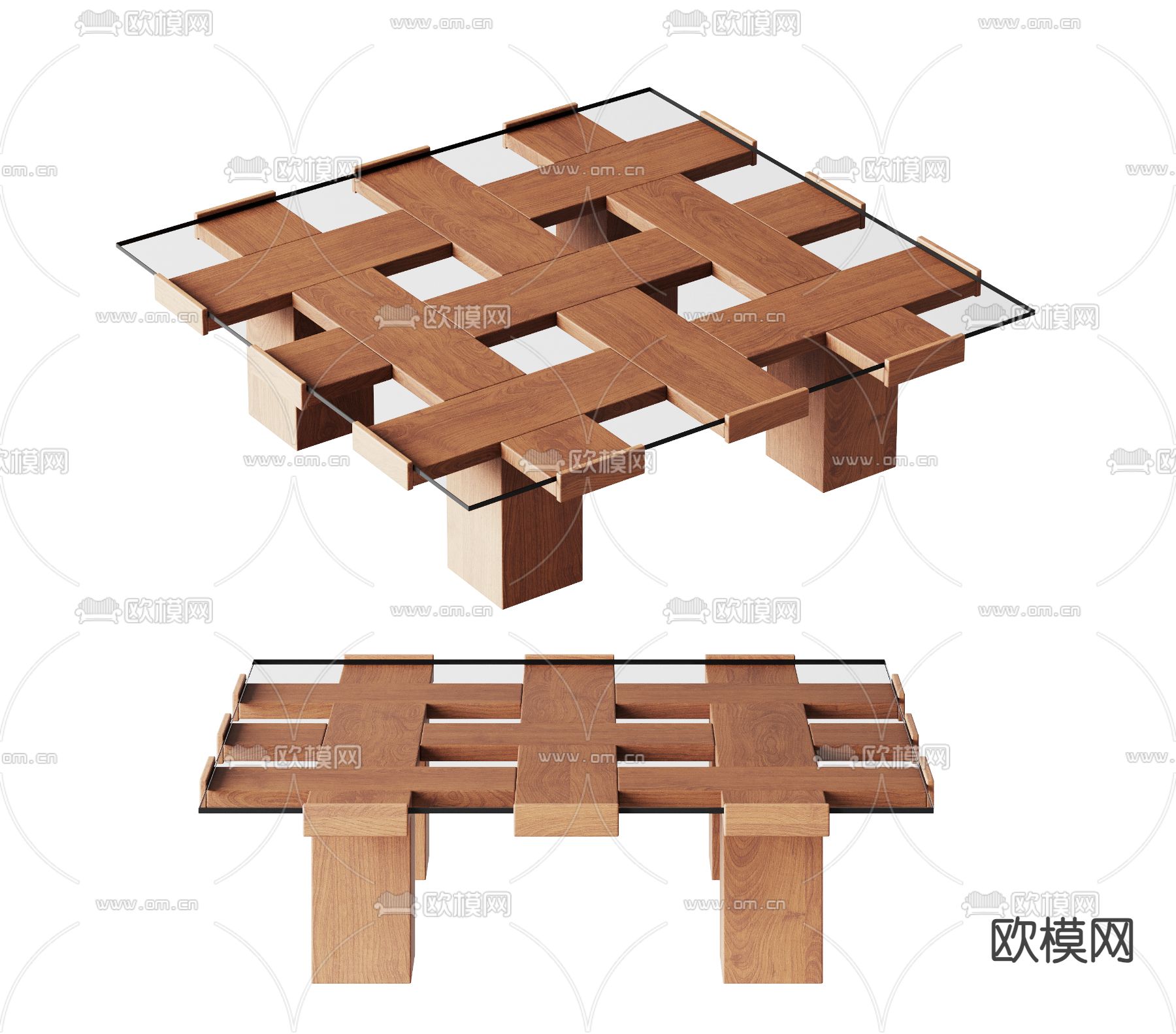 中古风茶几su模型下载（渲染图2）