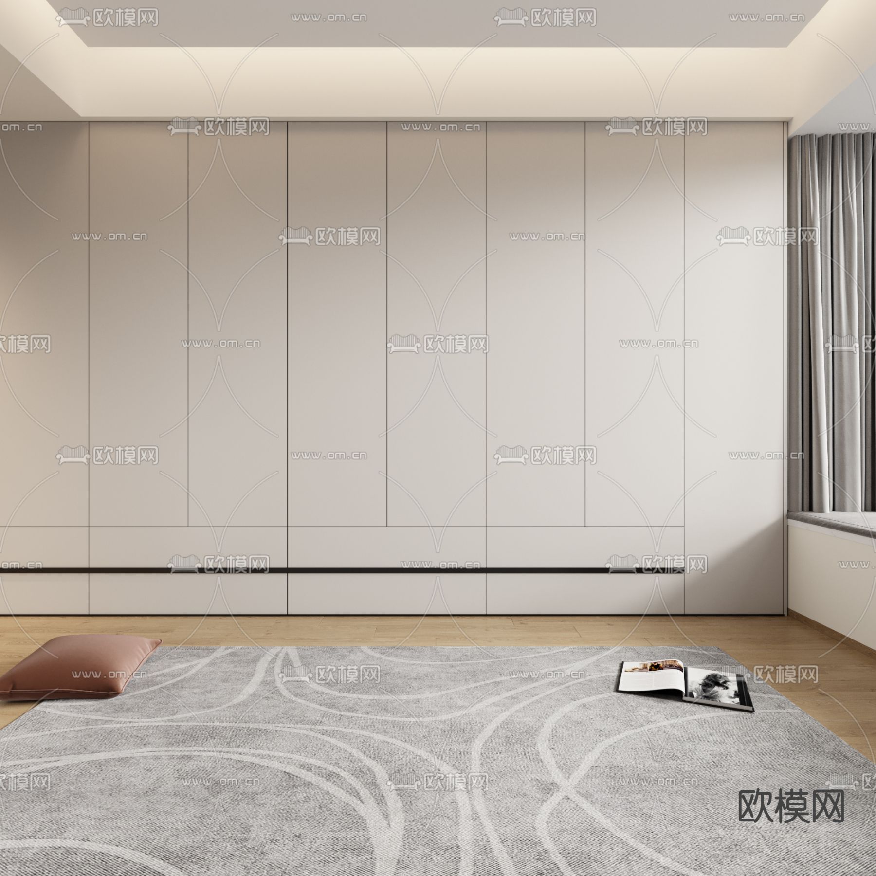 现代衣柜3d模型下载