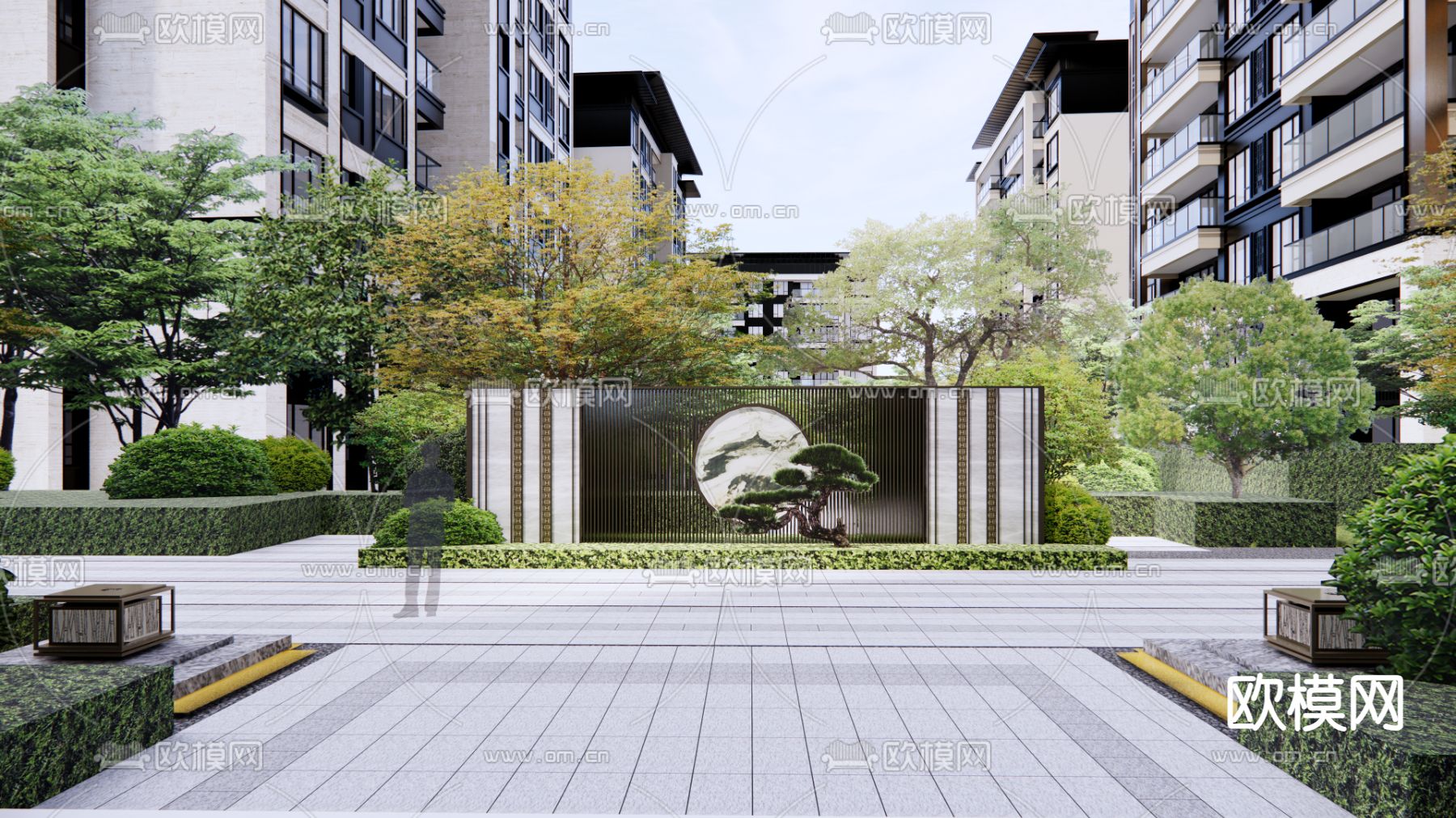 现代大区景观su模型下载（渲染图6）