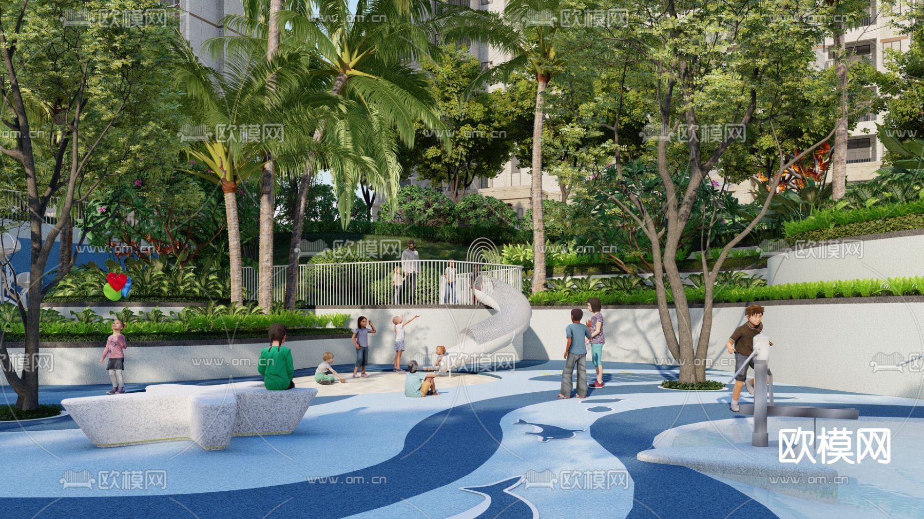 儿童区 主题活动区su模型下载（渲染图4）