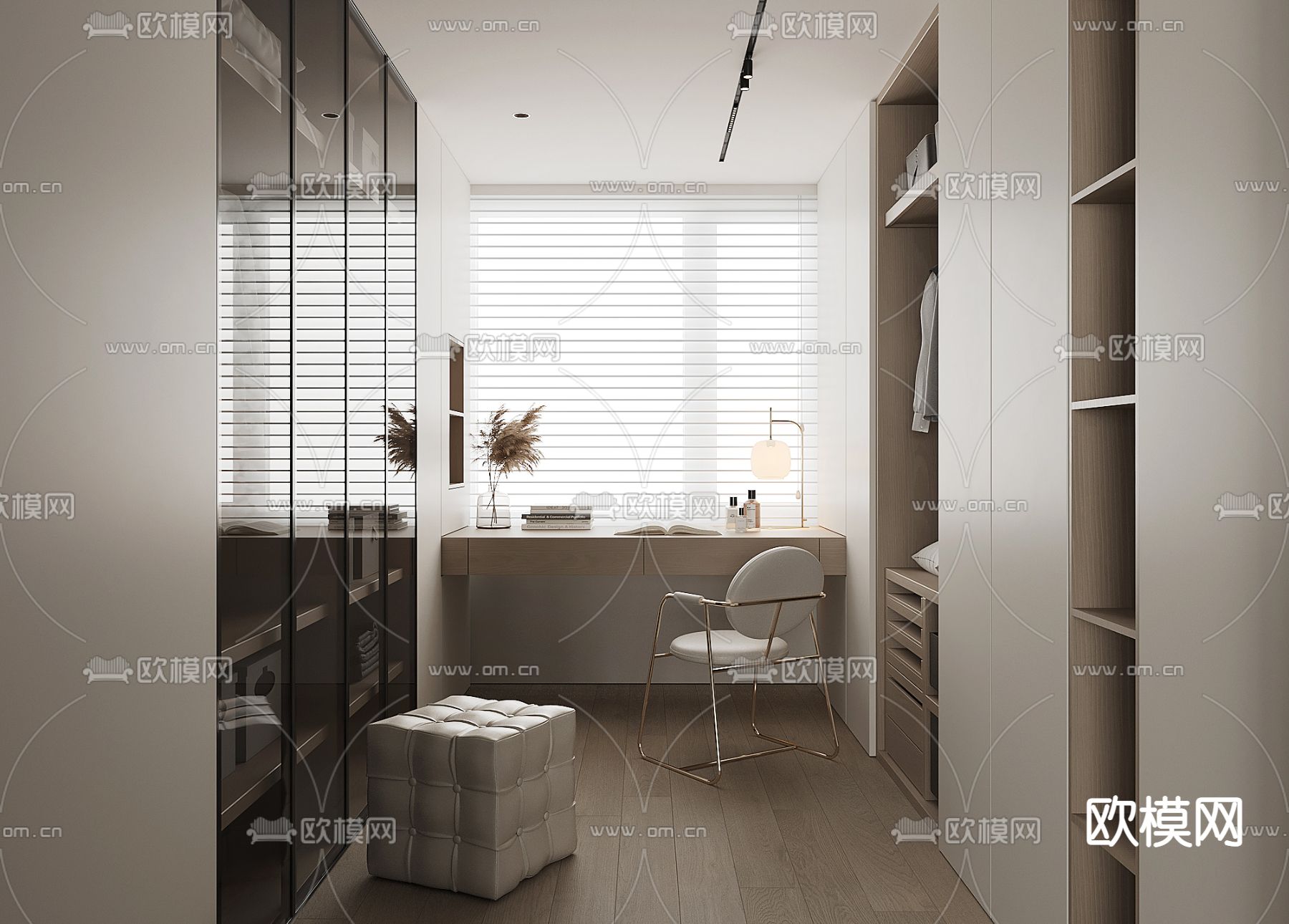 现代衣帽间3d模型下载