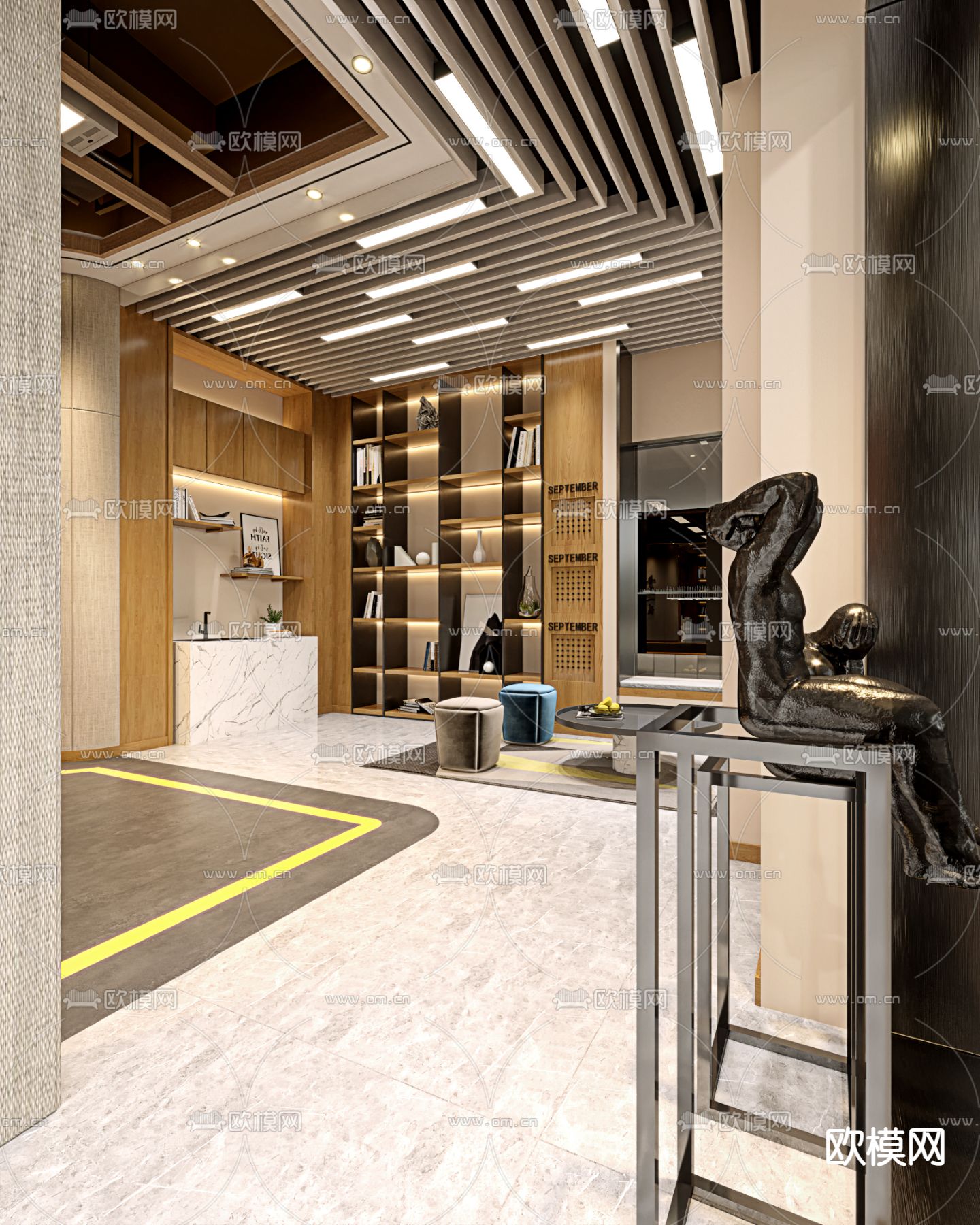 跆拳道馆 拳击 搏击健身房3d模型下载（渲染图4）