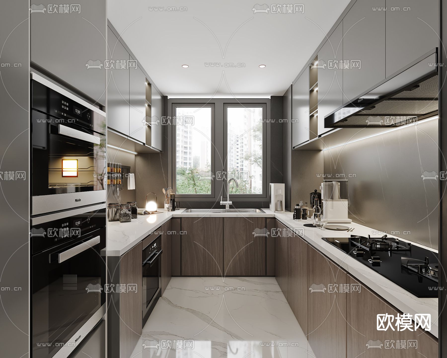现代厨房 橱柜3d模型
