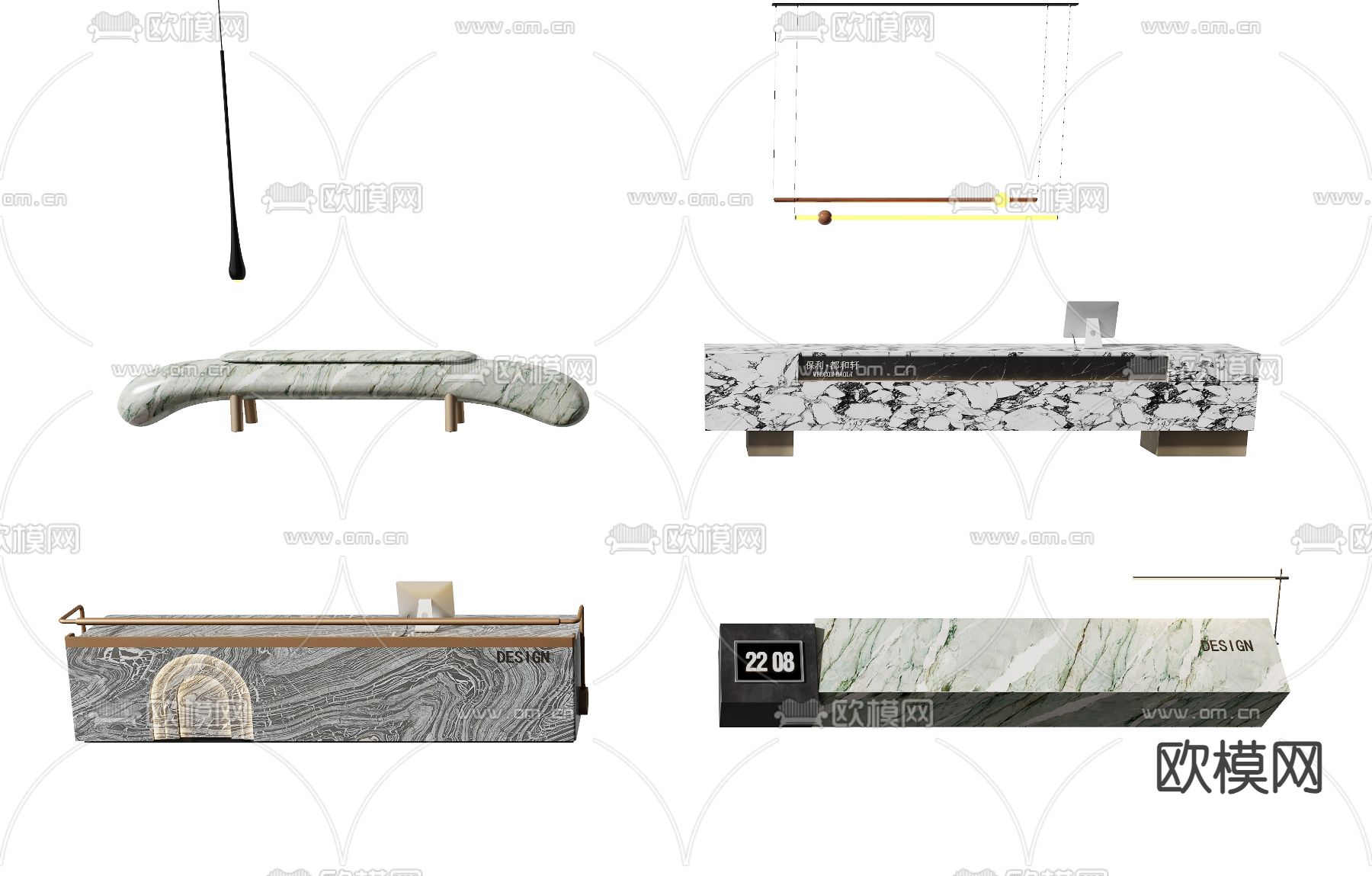 前台 服务台su模型下载（渲染图3）