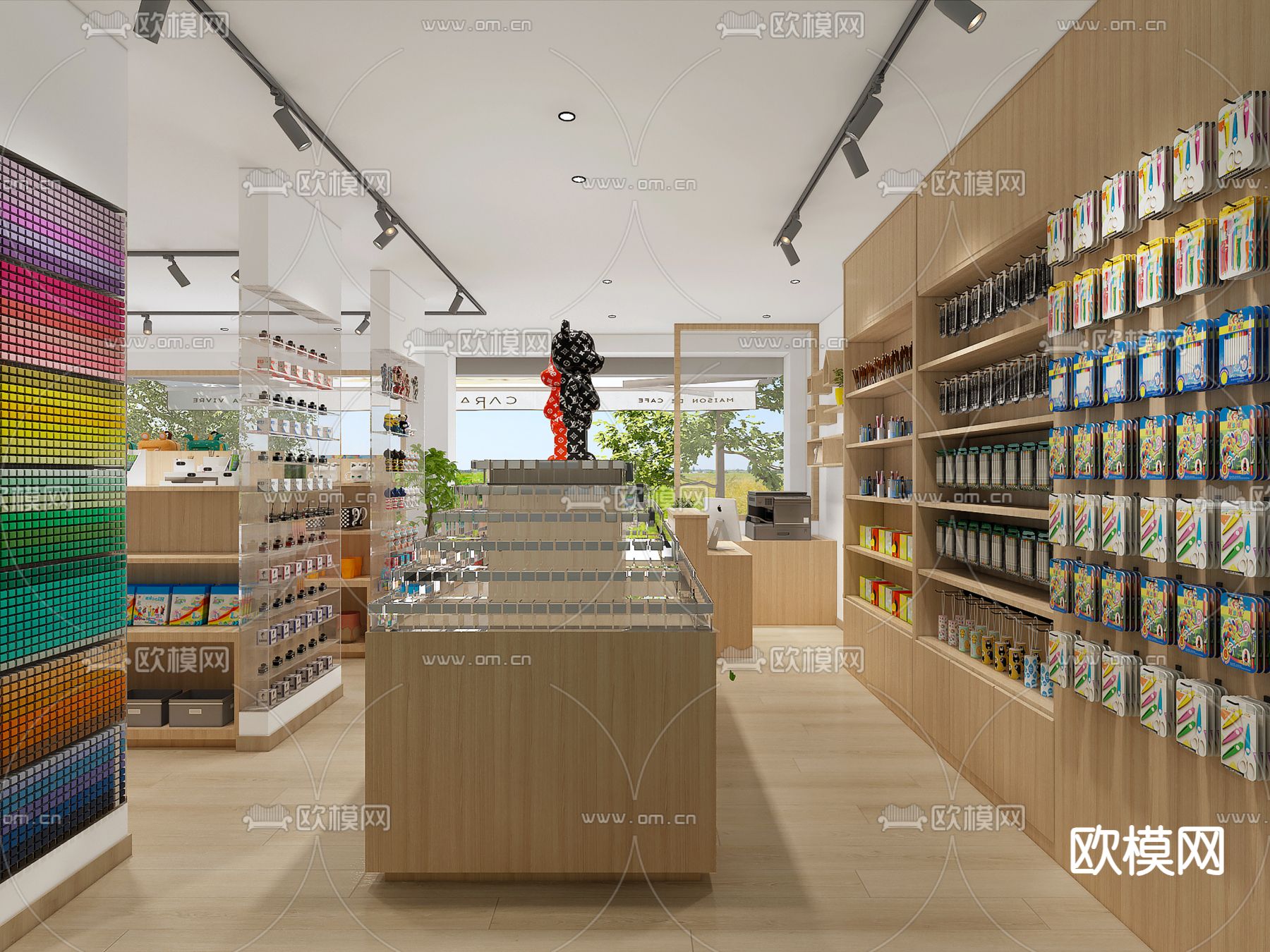 现代文创 文具店su模型下载（渲染图2）