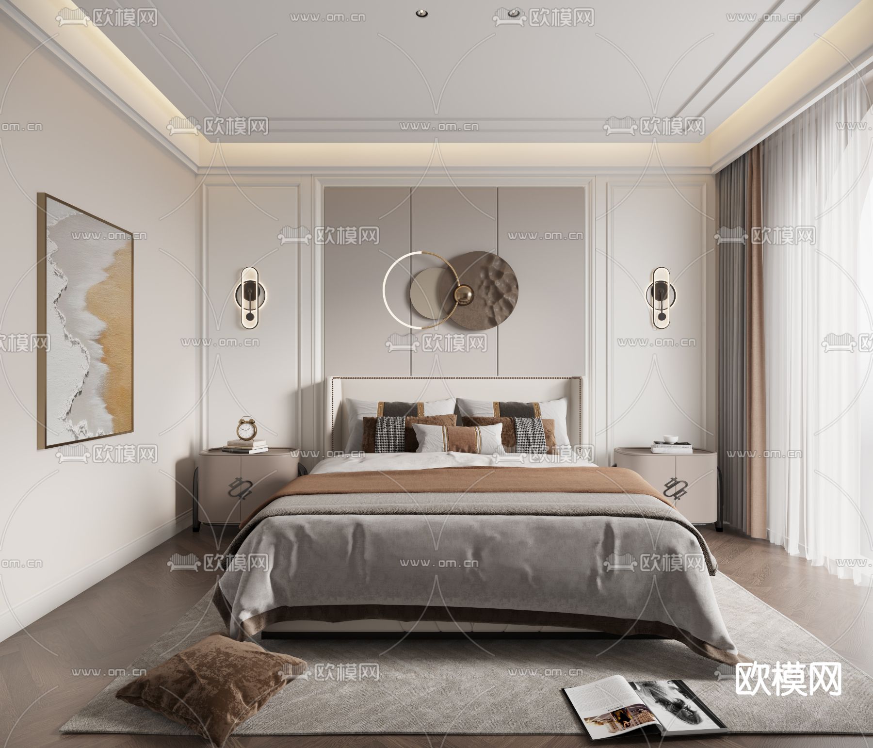 现代卧室 主卧 主人房3d模型下载