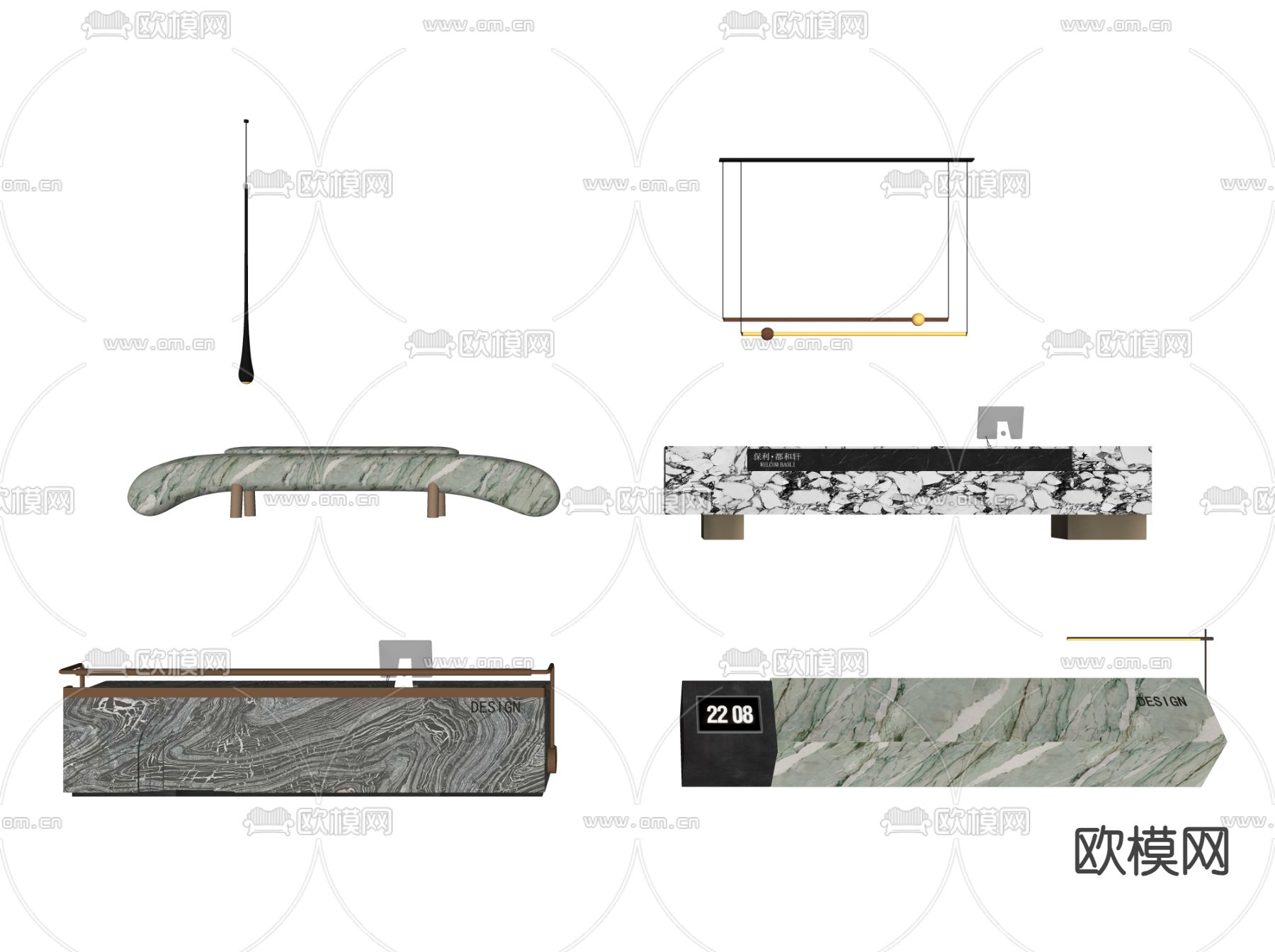 前台 服务台su模型下载（渲染图1）