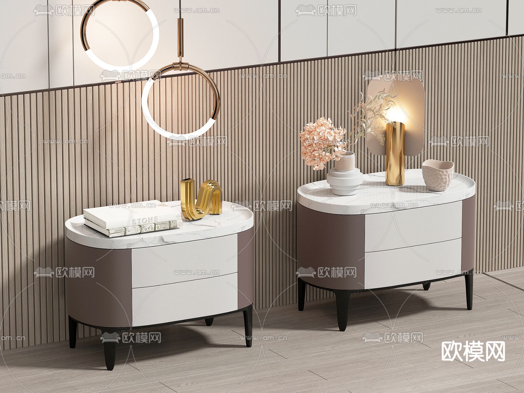 现代床头柜3d模型下载