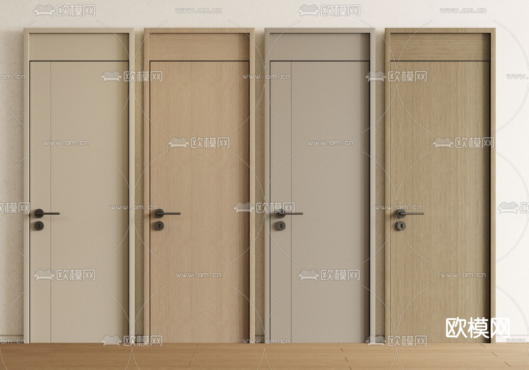房门 单开门 通顶门 木门 卧室门3d模型下载