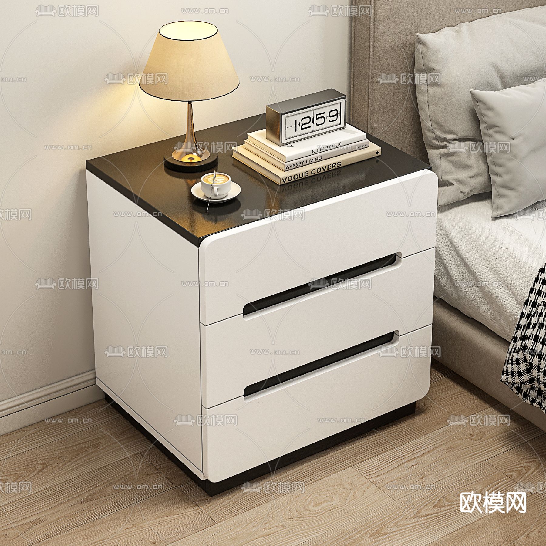 床头柜3d模型下载