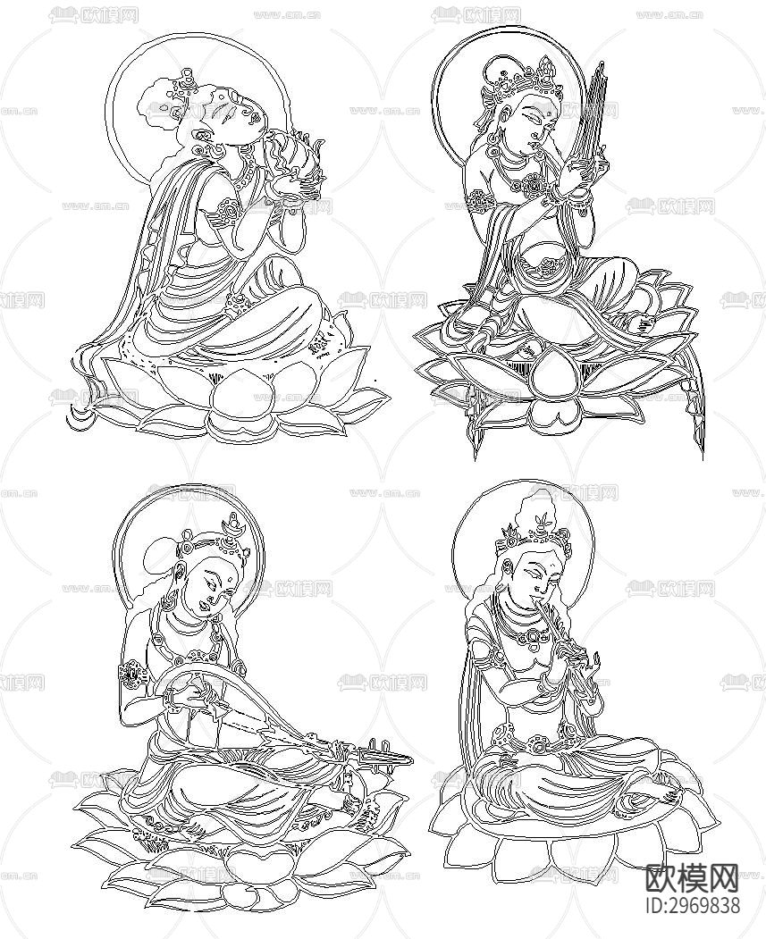 敦煌飞天cad图库下载（渲染图2）