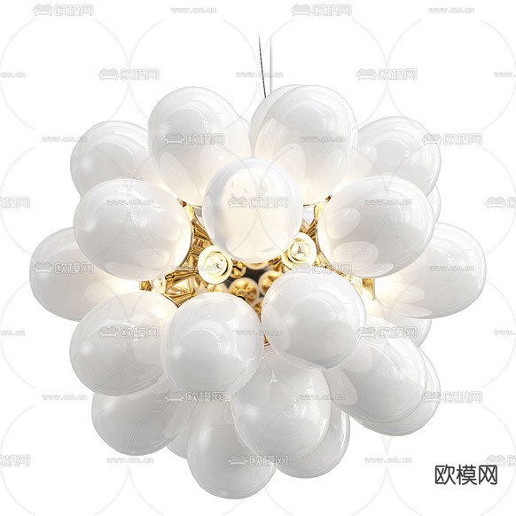 奶油风吊灯 大厅吊灯3d模型下载