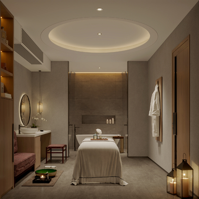  美容spa包房su模型 
