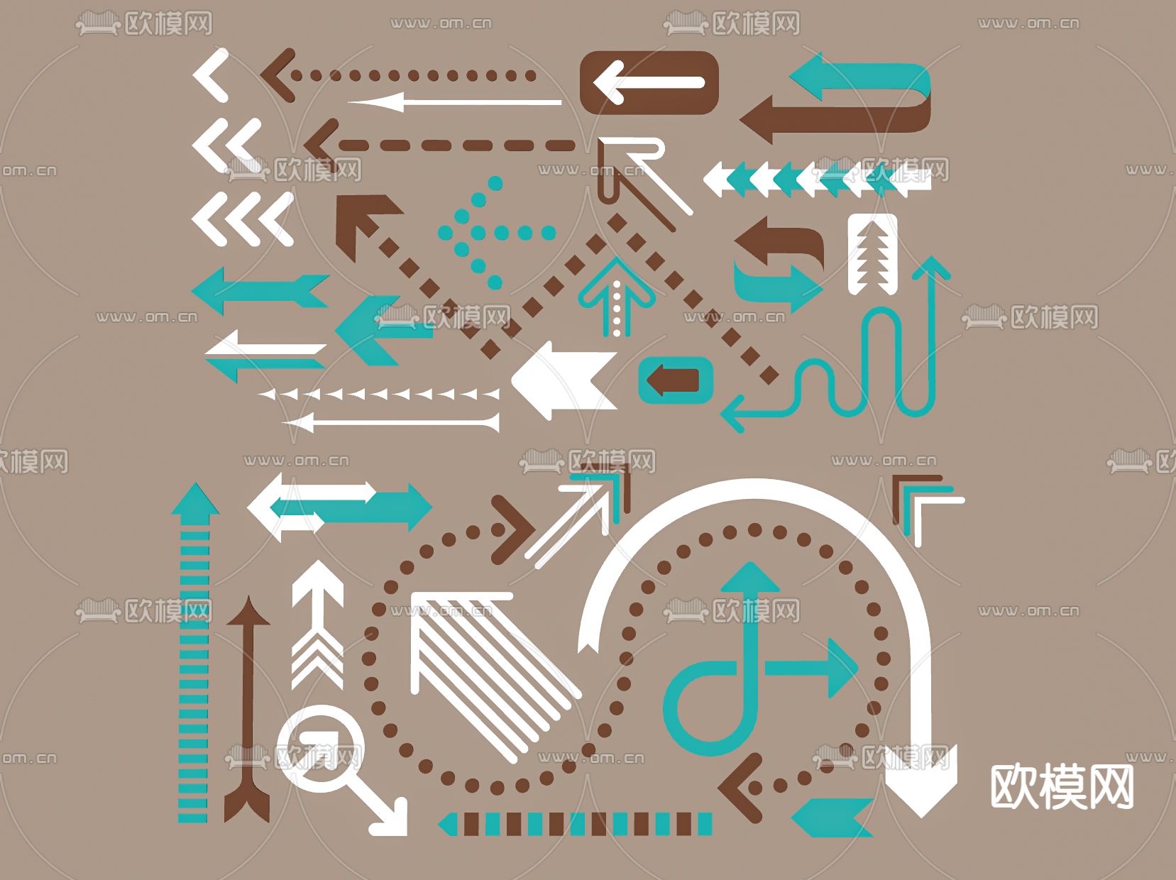 箭头指示图标su模型下载（渲染图1）