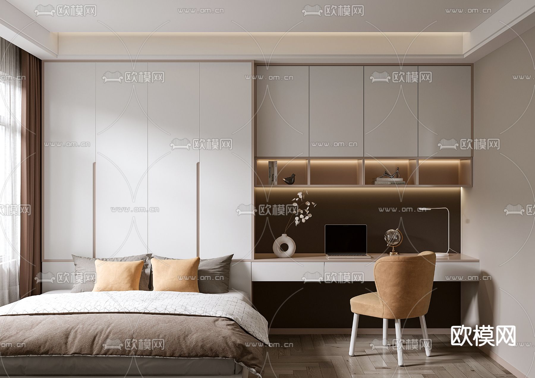 榻榻米卧室 次卧3d模型下载