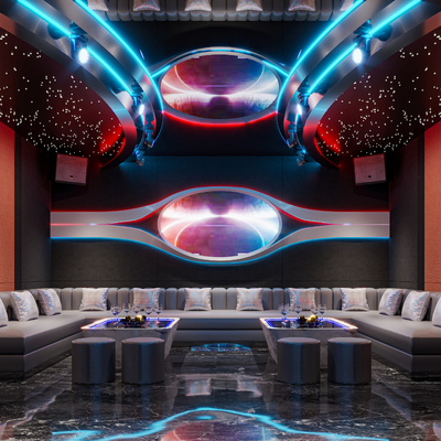  现代ktv包房su模型 