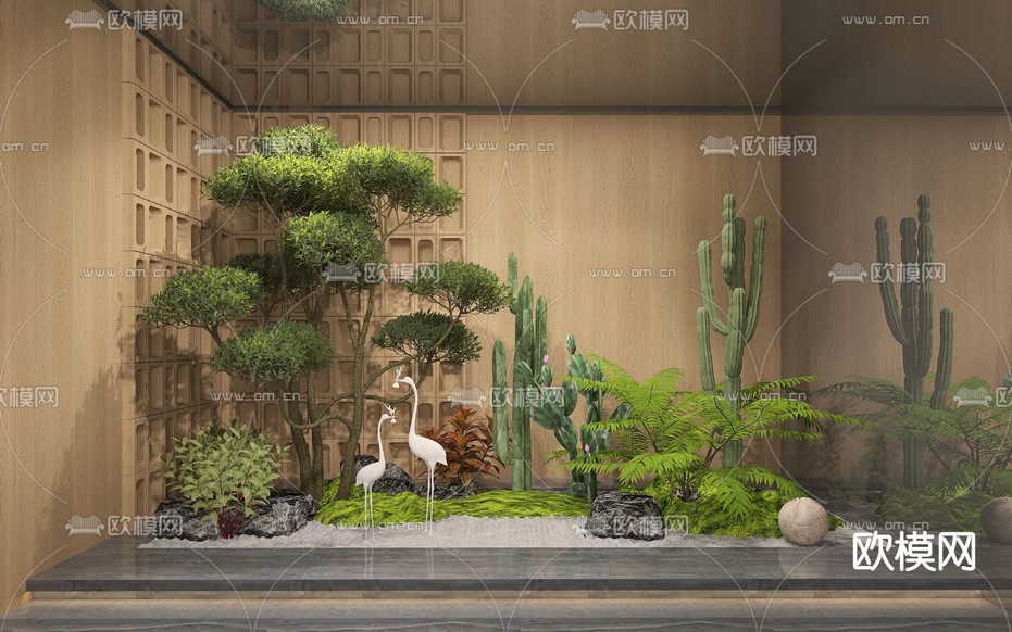 室内造景 植物堆3d模型下载