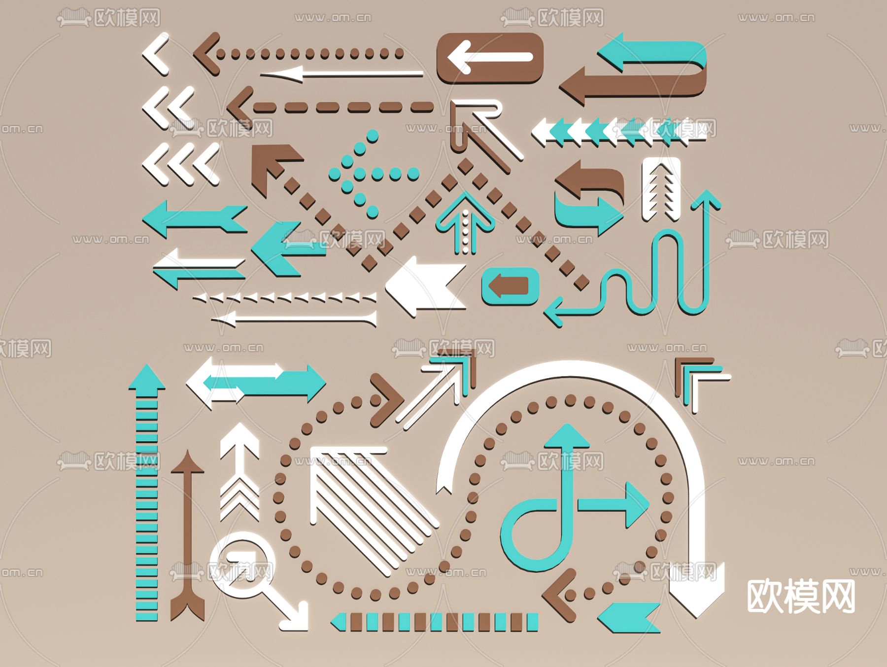 箭头指示图标su模型下载（渲染图2）
