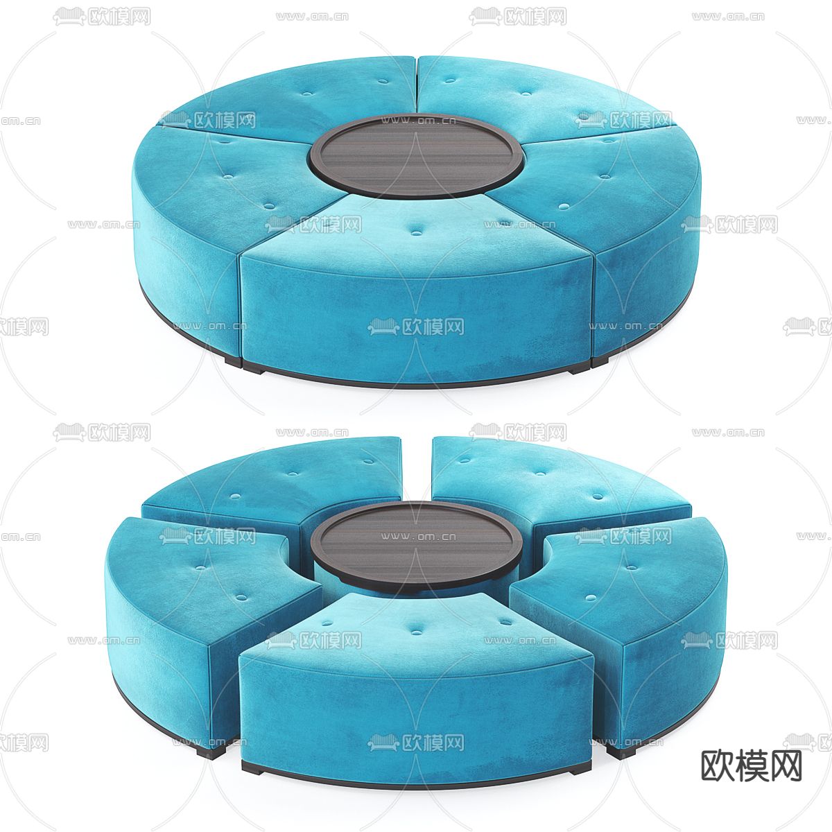 圆形沙发 模块沙发 大堂沙发3d模型下载（渲染图1）