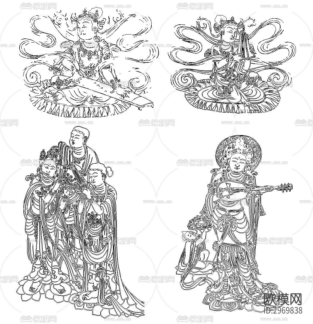 敦煌飞天cad图库下载（渲染图6）