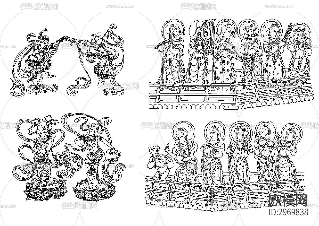 敦煌飞天cad图库下载（渲染图5）