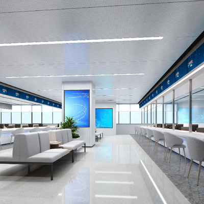  政务服务中心 等候区su模型 