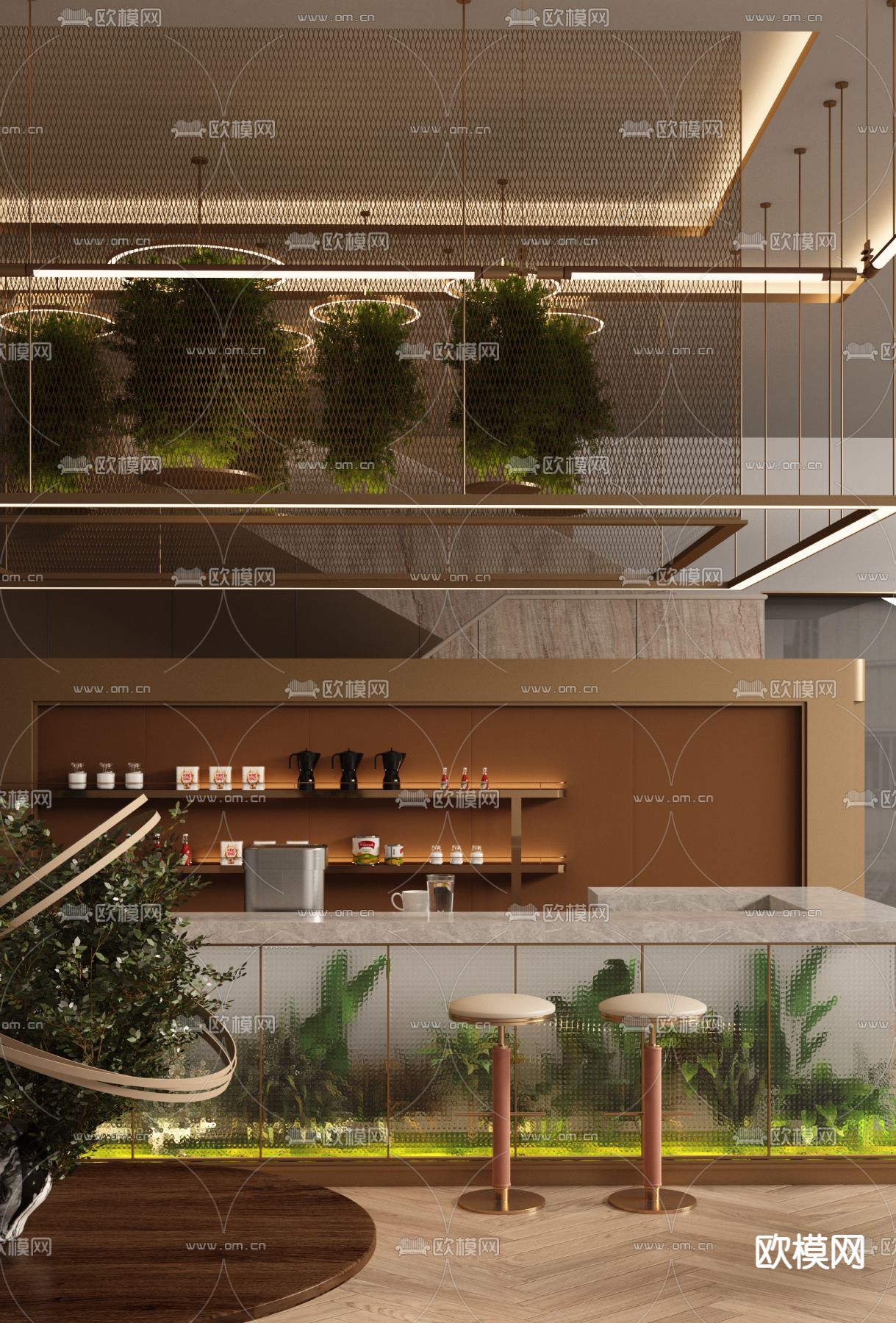 集艾设计 售楼处水吧区3d模型下载