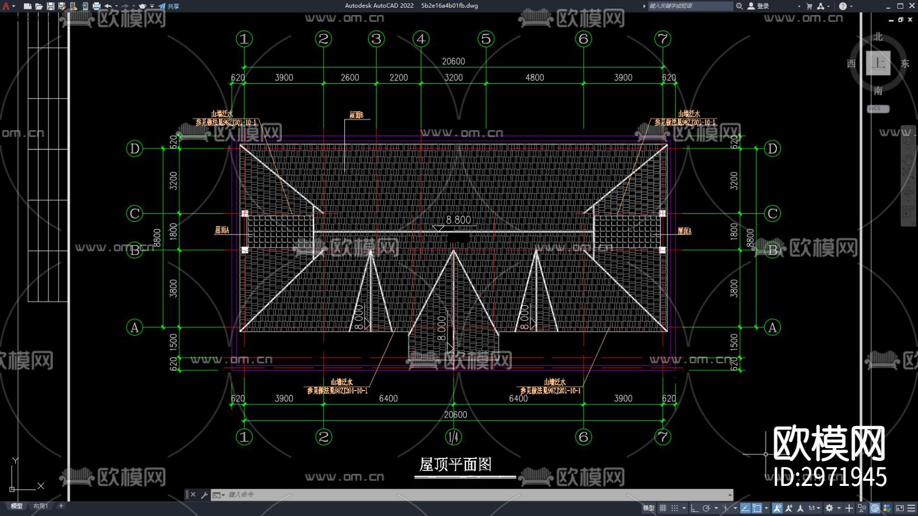 别墅建筑cad施工图下载（渲染图3）