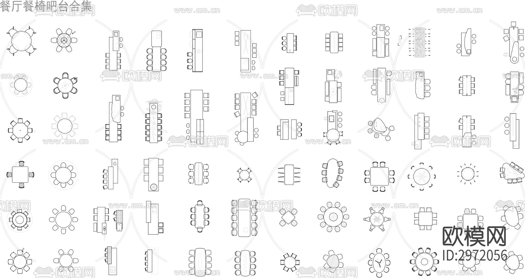 餐厅餐椅 吧台cad图库下载（渲染图1）