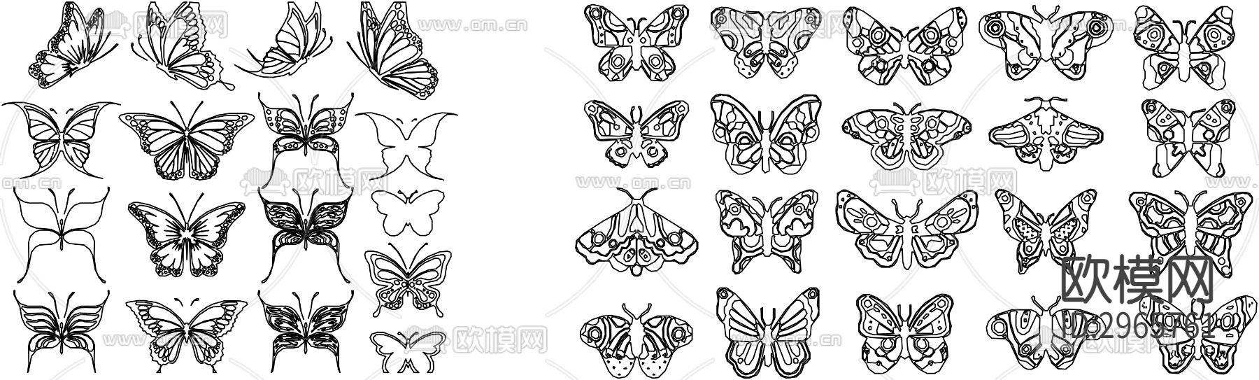 蝴蝶装饰品cad图库下载（渲染图3）