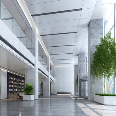  公司大堂 酒店大堂su模型 