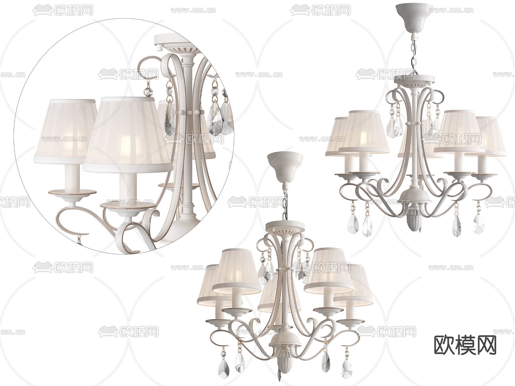 美式吊灯 大厅吊灯3d模型下载