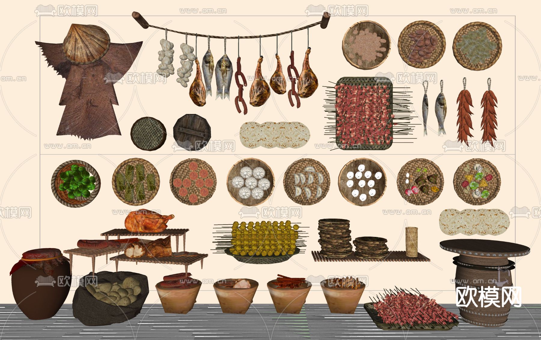 食物 美食su模型下载（渲染图1）