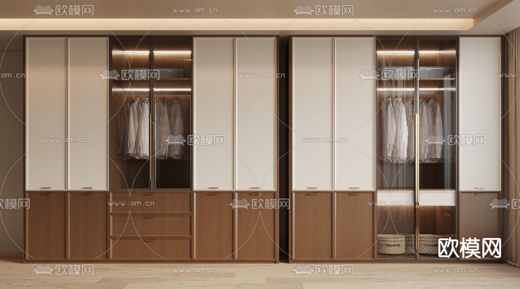 侘寂衣柜 衣橱3d模型下载